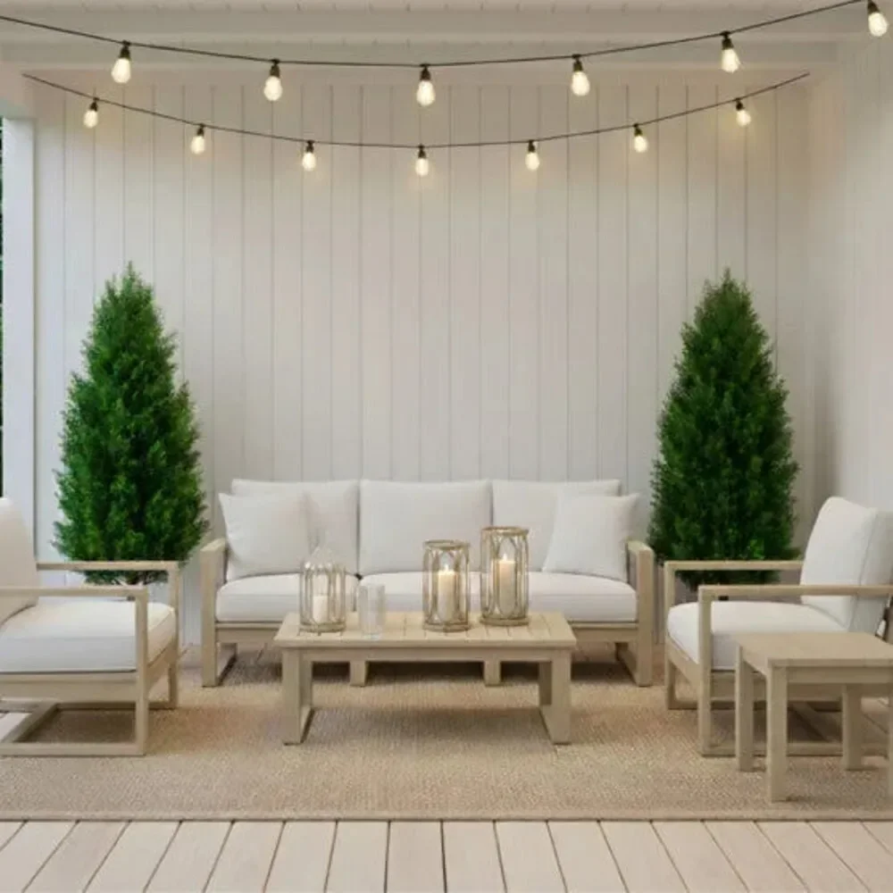 Nearly Natural Faux 4' UV Resistant Cedar Tree Indoor and Outdoor, 2-pack